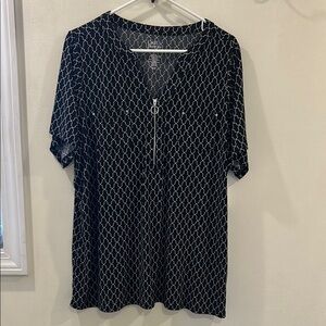 Croft & Barrow Black and White Women's Top 1X
